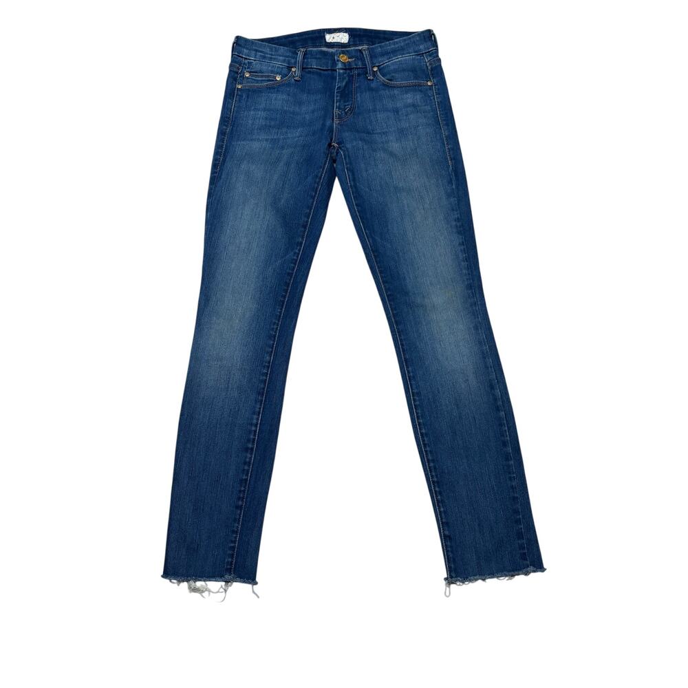 MOTHER The Looker Ankle Fray Jeans in Devil in a Blue Suit Women's 25